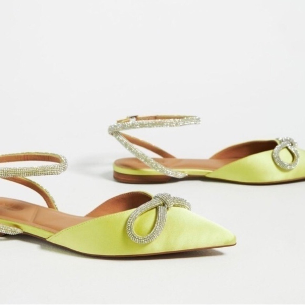 Bibi Lou x Anthropologie Pink Flats with Bow size 8